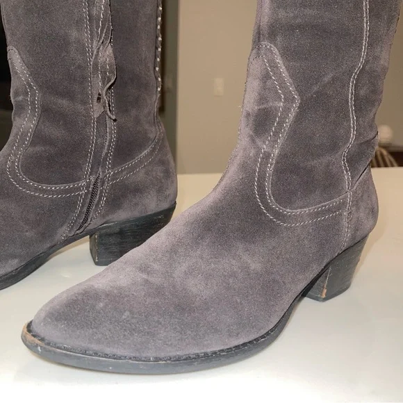 Dolce Vita Over-the-Knee Suede Boots in Gray - Picture 4 of 16
